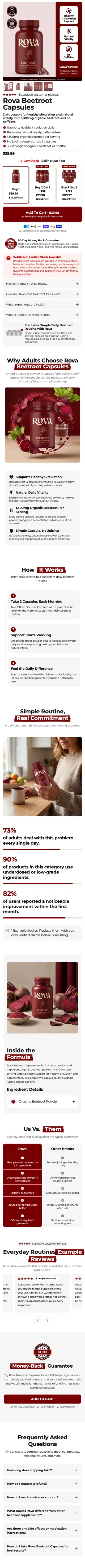 Rova, an example page built on Template 3